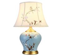 YINDAITY Table lamp Table Lamps American Full Copper Base Desk Lamp 2 Sizes Optional Chinese Style Ceramics Bedroom Bedside Lamp Large Ceramic Table Lamp With Matching Shade
