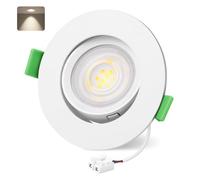 YindaLux 1x LED Recessed Spotlight 230V 5W 550LM 45° Adjustable IP44 Ceiling Spotlight 4000K Neutral Light, Drilling 68mm Flat GU10 Recessed Spotlights for Bathroom Living Room White, Non-Dimmable