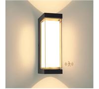 YindaLux 24W LED Outdoor Light with Motion Sensor, IP65 3000LM Indoor/Outdoor Wall Light, 3000K Modern Outdoor Light, Aluminium Outdoor Patio Light, Black