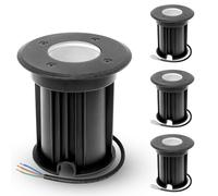 YindaLux 4 x Outdoor Recessed Ground Spotlights, Black, 4 Pcs, Modern Style, IP67 Waterproof, GU10 Socket, 230 V, Outdoor Garden, Balcony, Stairs, Driveway, Lawns, Pools, House Facades