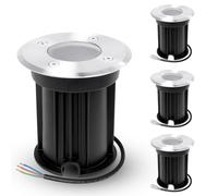 YindaLux 4 x Outdoor Recessed Ground Spotlights, GU10 LED, IP67 Waterproof, White, 4 Pcs, 800lm, 60W, Modern Style, Outdoor Patio Garden Lighting