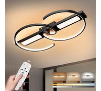 YindaLux Ceiling Lights for Living Room: 40W Modern Led Ceiling Light with Remote Control, Dimmable Aluminium Ceiling Lighting for Bedroom Kitchen Dining Office Hallway, Black, 3000K-6500K