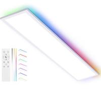 YindaLux LED Panel 120x30cm 40W 4000LM RGB Backlight | Dimmable Ceiling Light with Remote Control | 2700K-6500K + Night Light + Memory Function | for Kitchen, Office, Living Room