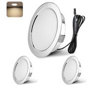 YindaLux LED Recessed Spotlights 12V 4000K Neutral White IP44 LED Spot Dimmable 3W Recessed Lights 55-58mm Hole Size Downlight for Caravans, Kitchens, Wardrobes, Aluminum, Chrome, Set of 3