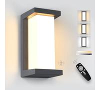 YindaLux Outdoor Lamp with Motion Sensor, LED 18W Outdoor Wall Light with Remote Control, IP65 Modern Waterproof Indoor Light, 3000-6500K Outdoor Lamp for Garden, Anthracite