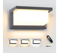 YindaLux Outdoor Light with Motion Sensor, LED 18W Outdoor Wall Light with Remote Control, IP65 Waterproof Modern Wall Lamp, 3000-6500K Dimmable Lights for Garden, Anthracite