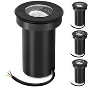 YindaLux Outdoor Recessed Adjustable LED Spotlight for GU10 230V, IP67 Waterproof Outdoor Floor Lights, Round Ground Lamp for Lawn, Yard, Black (without bulb)