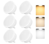 YindaLux Pack of 6 Dimmable LED Module Diameter 50 x 23 mm for Recessed Spotlights 4.9W 500LM 3CCT Warm White 3000K Natural White 4000K Cool White 6500K IP44 Waterproof Module 120° Replaces GU10 MR16