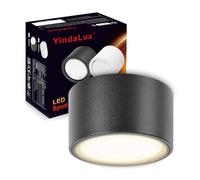 YindaLux Set of 1 Black LED Surface-Mounted Spotlights 220-240V Diameter 95 x 55 mm Ceiling Light Bulb GX53 6W Neutral White 4000K 660LM Ceiling Spotlight LED Spotlight with Large Light Area Spotlight