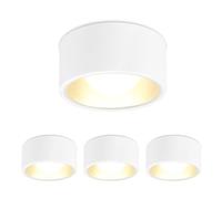 YindaLux Set of 4 White LED Spotlight with GX53 7W 800LM 3000K Warm White 230V Round Diameter 95 x 55 mm Aluminium Ceiling Spotlights for Living Room Hallway Kitchen