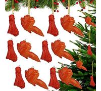 Yinder 12 Pcs Chicken Nugget Ornament Chicken Wing Ornament Food Ornaments for Christmas Tree Hanging Fried Chicken Fake Chicken Leg Wing for Christmas Tree Xmas Party Decorations
