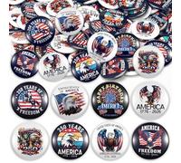 Yinder 120 Pcs 250th Anniversary Lapel Pin 1inch Patriotic Bald Eagle Memorial Pins Us Patriot Collectible Accessories 250 Years of Freedom 1776-2026 for Independence Day 4th of July Party Favors