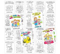 Yinder 20 Pcs Bible Verse Coloring Books Religious DIY Color in Page Booklet Bulk Drawing Holiday Christian Activity Supplies Religious Church Party Gift for Easter Sunday School Classroom Party Favor