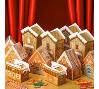 Yinder 25 Pcs Christmas Advent Calendar Boxes 2025 Gingerbread Empty Advent Calendar to Fill 24 Days Countdown Cardboard House Gift for Women Adult DIY