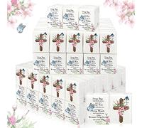 Yinder Christian Pocket Tissues Travel Packs, 3-Ply, Wood Pulp, Mini Facial Tissues, Packet, 100 Packs (7 Sheets Each), Classic Color, for Wedding, Funeral, Party