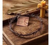 Yinder Lent Holy Week Good Friday Crown of Thorns Set with Jesus Thorn Crowns Prayer Request Card Jesus Crucifixion Life Authentic Biblical Lifesize 8" Crown of Thorns for Church Decor Religious Gifts