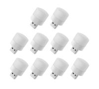 Yindhgdr 10Pcs Mini Night Light USB Plug Computer Mobile Power LED Night Lamp, White Light
