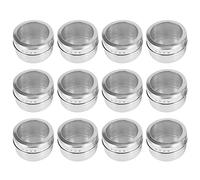 Yindhgdr 12pcs/set Clear Lid Magnetic Spice Tin Jar Stainless Steel Spice Sauce Storage Container Jars Kitchen Houseware
