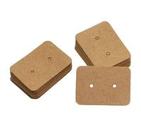 Yindhgdr 50PCS Small Blank Kraft Paper Ear Studs Earring Display Cards Price Label Tag Jewelry Cards Holder, 3.5 x 2.5cm (Bronze)