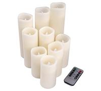 Yindhgdr 9Pcs Flameless Electronic Candle Soft Flashing LED Candle with 10 Key Remote Control