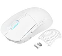YINDIAO Ajazz AJ199 PRO Wireless Gaming Mouse,Ultra-Lightweight(59g),Pixart PAW3395 Optical Sensor,26000DPI,2.4Ghz/USB C Wired,6 Programmable Buttons,Long Battery Life,PTFE Feet,for PC/Mac - White