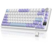 YINDIAO Ajazz AK820PRO Mechanical Keyboard with TFT Smart Display&Knob,2.4G Wireless/BT5.1/USB-C Wired,75% ANSI Layout,5 Sound Absorbing Foams,Hot-Swap Linear Switch,RGB Backlit,for PC,MAC (Purple)