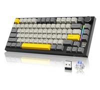 YINDIAO ATTACK SHARK X820 Ultra Gasket Mechanical Keyboard with TFT Screen & Knob, 75% ANSI Layout, 2.4Ghz/BT/Wired, 5 Sound Absorbing Foams, Hot-Swap Linear Switch, for PC,MAC (Black, Shark Switch)