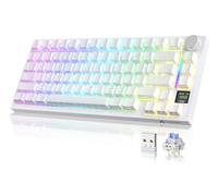 YINDIAO ATTACK SHARK X820 Ultra Gasket Mechanical Keyboard with TFT Screen & Knob, 75% ANSI Layout, 2.4Ghz/BT/Wired, 5 Sound Absorbing Foams, Hot-Swap Linear Switch, for PC,MAC (White, Shark Switch)