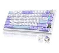 YINDIAO ATTACK SHARK X820 Ultra Gasket Mechanical Keyboard with TFT Screen & Knob, 75% ANSI Layout, 2.4Ghz/BT/Wired, 5 Sound Absorbing Foams, Hot-Swap Linear Switch, for PC,MAC (Purple, Gift Switch)