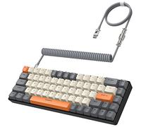 YINDIAO T8 60% Gaming Keyboard,68 Keys Compact Mini Wired Mechanical Keyboard with 18 Chroma RGB Backlit,Blue Switch,USB C Coiled Keyboard Cable,for PC,Laptop,Mac,PS4,XBOX-Dark Grey