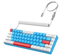 YINDIAO T8 60% Gaming Keyboard,68 Keys Compact Mini Wired Mechanical Keyboard with 18 Chroma RGB Backlit,Blue Switch,USB C Coiled Keyboard Cable,for PC,Laptop,Mac,PS4,XBOX-Blue