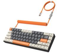 YINDIAO T8 60% Mechanical Gaming Keyboard,68 Keys TKL Compact Layout Mini Keyboard,18 Chroma RGB Backlit,Slight Clicky Brown Switch,Anti-ghosting,Pro Coiled USB-C Cable,for PC,Mac,PS4,XBOX-Milk Shake