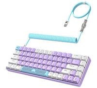 YINDIAO T8 60% Mechanical Gaming Keyboard,68 Keys TKL Compact US Layout Wired Keyboard,18 Chroma RGB Backlit,Blue Switch,Full Anti-ghosting,Pro Custom Coiled USB-C Cable,for PC,Mac,PS4,XBOX-Lavender