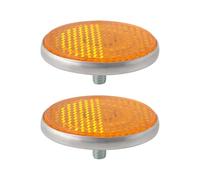 YINETTECH 1 Pair Motorcycle Rear Reflector Amber Reflector Railer Fixing Screws for ATV UTV Dirt Bike 40x5x6mm Yellow