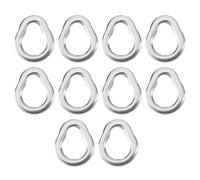 YINETTECH 10Pcs Fishing Dongle Ring 10.9x9mm Stainless Steel Solid Rings for Fishing Terminal Dongle Rig, Loop Rig, Size L