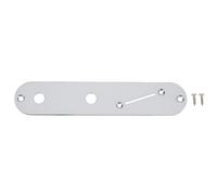 YINETTECH 160x32mm Silver Slanted Switch Control Plate Compatible with Fender Telecaster Electric Guitars