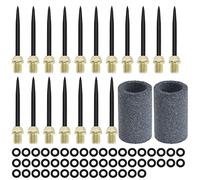 YINETTECH 18PCS Dart Tips Steel & 50PCS Dart Rubber Rings & 2PCS Dart Sharpeners 2BA Thread Dart Equipment Accessories for Soft/Steel Tip Darts