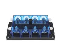YINETTECH 1PC Blue Transparent 4-Way Car Fuse Holder Compatible with MEGA Fuse Compatible with ANM Bolt-on Fuses for Automotive Air Conditioning