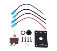YINETTECH 1Set DPDT Waterproof Momentary Toggle Switch, (ON)-Off-(ON) 12V 30A with Up Down Mounting Panel 3 Position 4Pin Wired