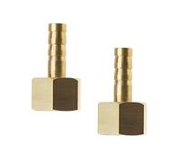 YINETTECH 2 Pcs 6mm to 1/4 Inch BSP Female Thread Barb Brass Fitting Connectors Hose Barbed Joint Adapter Coupler For Fuel Air Gas Water Oil