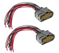 YINETTECH 2 Pcs Car Front Headlight Socket Plug Wiring 14 Pin A0525456026 Compatible with Mercedes-Benz C W205 C 220 Car Front Lamp Connector Headlight Wired Connector 15cm