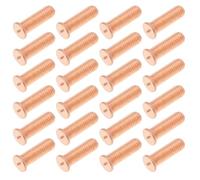 YINETTECH 200Pcs M5x16 Carbon Steel Copper Plated Stud Weld Spot Plated Copper Welding Screw Solder Point Nail Bolt or Capacitor Discharge