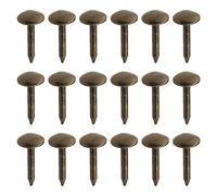 YINETTECH 200PCS Round Domed Head Upholstery Nails Antique Brass Furniture Tacks Sofa Rivet Thicken Metal Staples Fasteners for Furniture Drum Wooden Door Decor 6x12mm