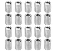 YINETTECH 20Pcs M12 to M8 Threaded Repair Insert Nut, Male Thread M12x1.75 and Female Thread M8 x 1.25 Length 18MM Conversion Reducer Nut Stainless Steel Slotting Thread Adapter