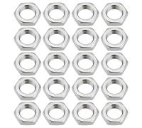 YINETTECH 20Pcs M16 X 1.0 Hexagon Nuts A2 Flat Nuts Fine Thread Stainless Steel Nut Hardware Nuts Screw Bolt Fasteners 7.8mm Height DIN439 for Bolts and Screws