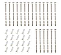 YINETTECH 20x M4x60mm Nickel plated Snap Off Screw Universal Metal with Sleeve For Door Handles Connecting Box