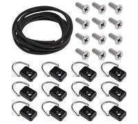 YINETTECH 25Pcs Kayak D Ring Buckle Fitting Kit D Rings M6 Screws & 1.5m Elastic Rope For Kayak Canoe Boat Fishing Accessories