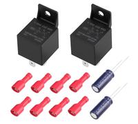 YINETTECH 2pcs 12V 5 Pin Automatic Step Relay Compatible with Thule Omnistep Motorhome Campervan with Heat Shrink Terminals, Capacitors