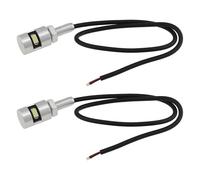 YINETTECH 2pcs 12V M6 Round Metal Motorcycle LED License Plate Lights For Most Motorcycles Scooters Cars Trailers