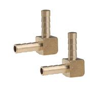 YINETTECH 2Pcs 6mm Barb Brass Hose Fitting 90 Degree Elbow Fuel Hose Joiner Pipe Connector Adapter 1/4inch Gold for Air Water Fuel Oil